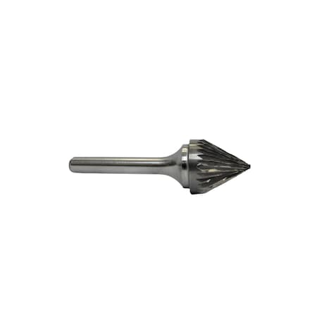 SJ-1 1/4 60 DEGREE INCLUDED SOLID CARBIDE DOUBLE CUT BURR